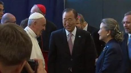 El Papa Francisco ante la ONU - El Secretario General y su esposa