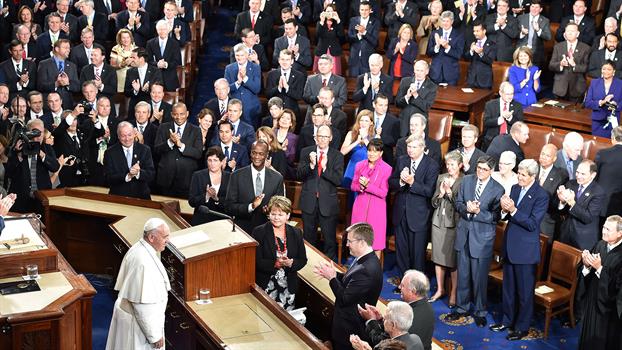 El Congreso de Estados Unidos en pie aplaudo al Papa Francisco
