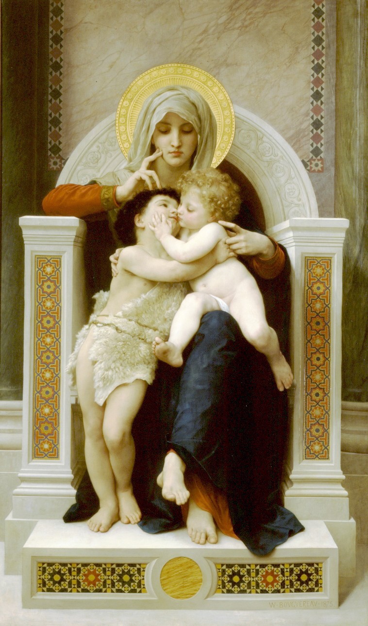 Virgen María, Jesús y Juan el Bautista