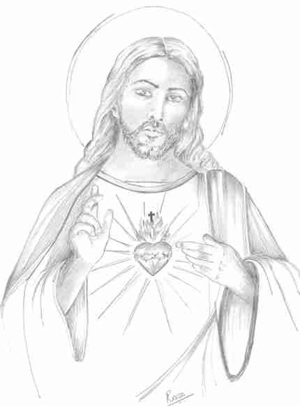 Resultado de imagen para dibujo sagrado corazon de jesus