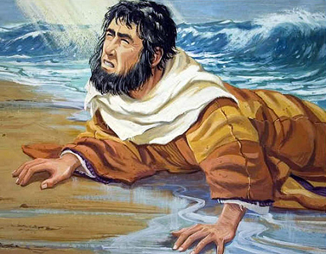 El profeta Jonás  vomitado por el pez