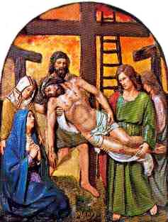 Estación 13: Jesús es bajado de la cruz y puesto en los brazos de su madre