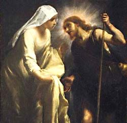 Jesús peregino aparece a Santa Catalina de Siena