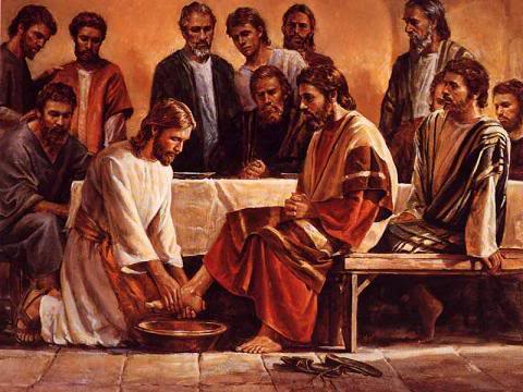 lavatorio de los pies: Jesús manso y humilde de corazón