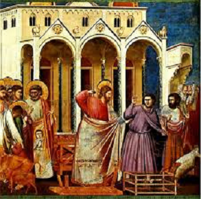 Jesús expulsa a los mercaderes del templo - examen de conciencia y confesión