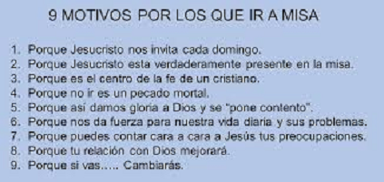 9 Razones por los que ira Misa