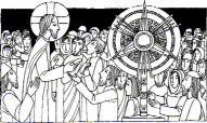 Corpus Christi
Al observar los detalles del dibujo
los ni�os se preparan a acoger (o a recordar)
el Evangelio del Domingo/Fiesta.
Al colorearlo asimilan a�n m�s el mensaje.